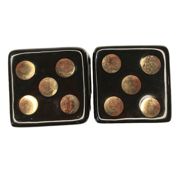 Vintage Las Vegas Salt and Pepper Shakers Black and Gold - Picture 6 of 11